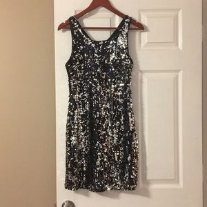 Sleeveless Black Sequin Short Dress size XL